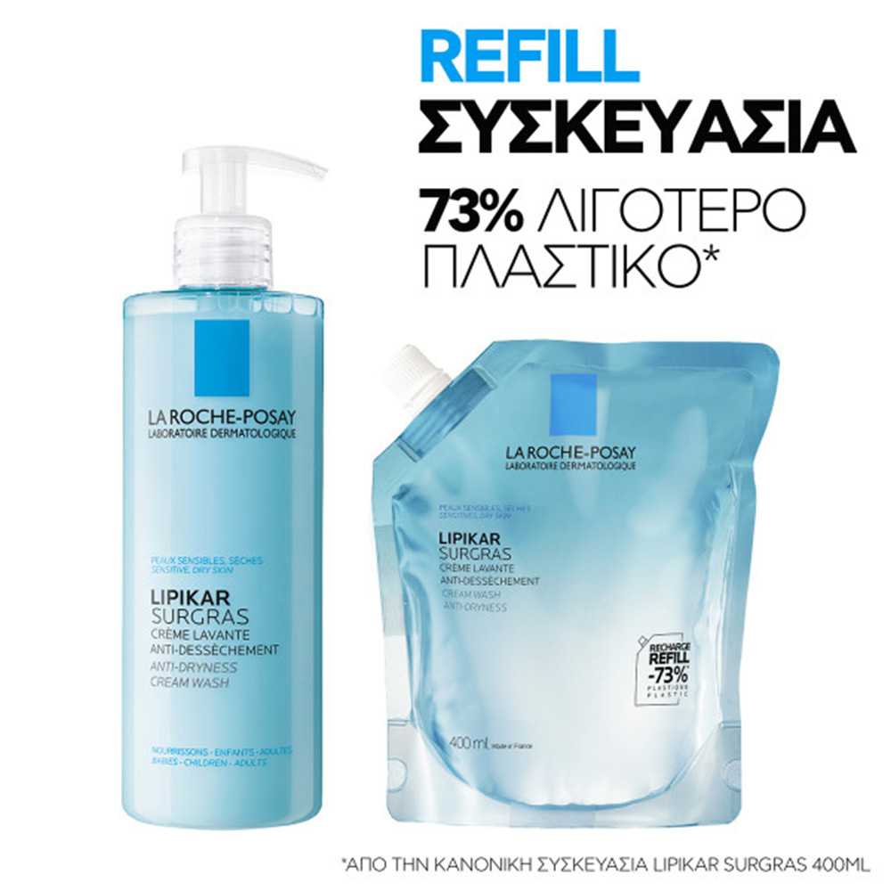 LA ROCHE-POSAY - LIPIKAR Surgras Creme Lavante (refill) - 400ml